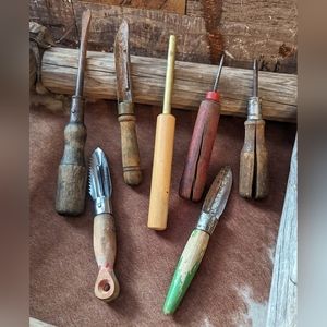 Antique Bundle of Wooden Handled Tools